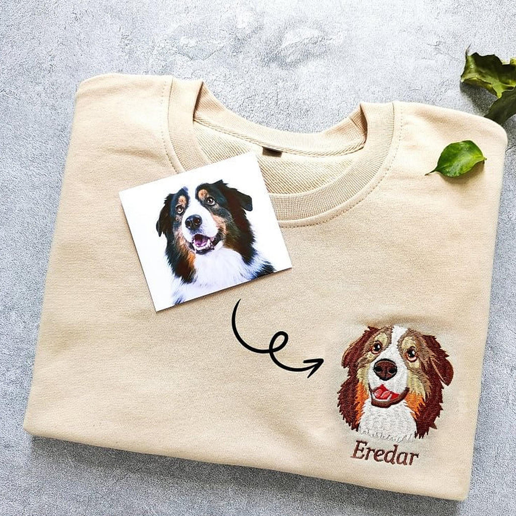 Sweat brodé au portrait de votre chien